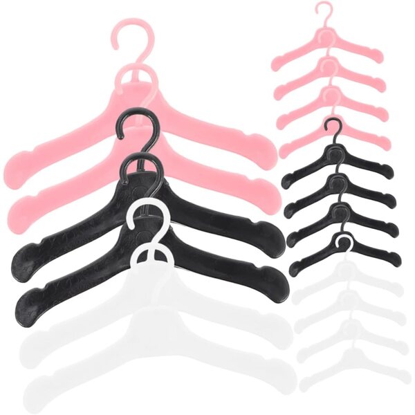 60 Mini Grucce Nere e Rosa per Vestiti Bambole Resistenti e Facili da Usare