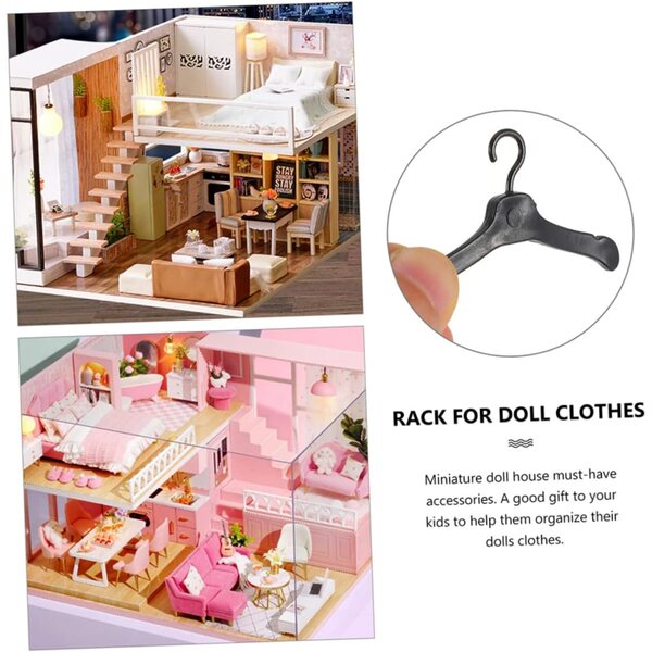 60 Mini Grucce Nere e Rosa per Vestiti Bambole Resistenti e Facili da Usare