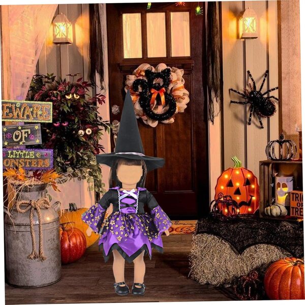 Halloween-Kleidungsset für 18-Zoll-Puppen mit Kleidung, Hüten und Schuhen