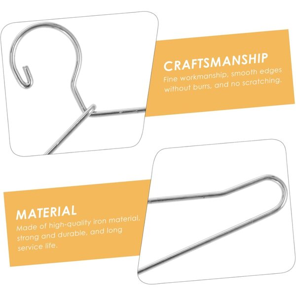 20 Mini-Kleiderbügel aus silbernem Metall für Puppen, Puppenhauszubehör 6,5 cm