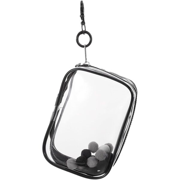 Contenitore Trasparente PVC per Peluche con Doppia Cerniera e Portachiavi Portatile