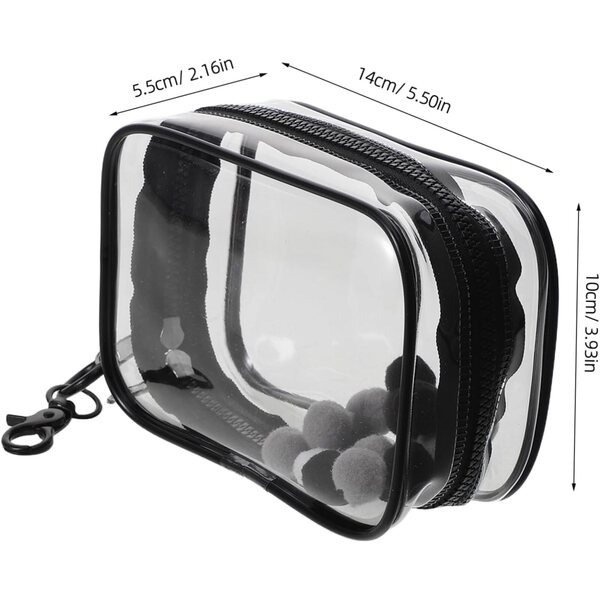 Contenitore Trasparente PVC per Peluche con Doppia Cerniera e Portachiavi Portatile