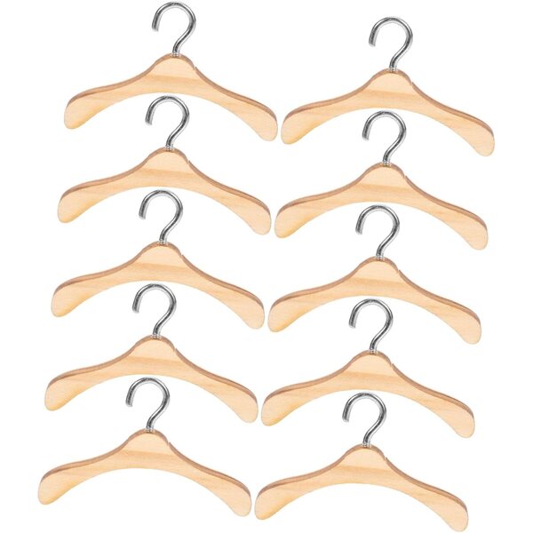 Grucce in Legno Miniatura per Vestiti Bambole 4,5 cm - Set 10 Pezzi GARIOUANS