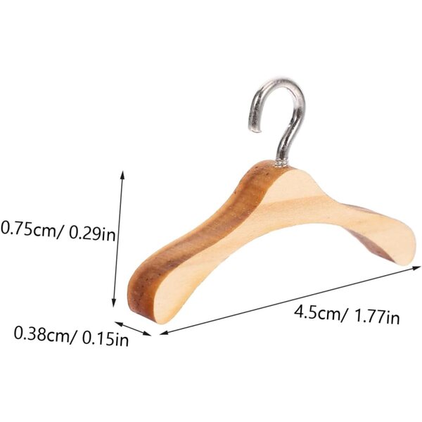 Grucce in Legno Miniatura per Vestiti Bambole 4,5 cm - Set 10 Pezzi GARIOUANS