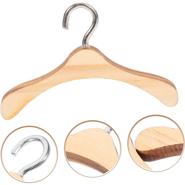Grucce in Legno Miniatura per Vestiti Bambole 4,5 cm - Set 10 Pezzi GARIOUANS