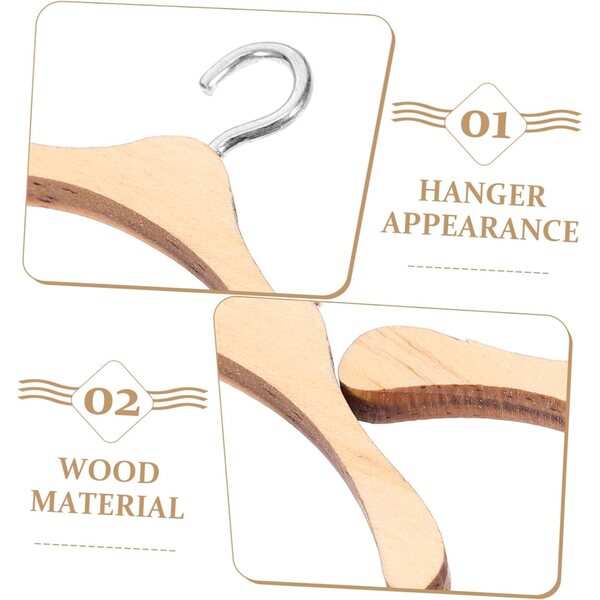 Grucce in Legno Miniatura per Vestiti Bambole 4,5 cm - Set 10 Pezzi GARIOUANS