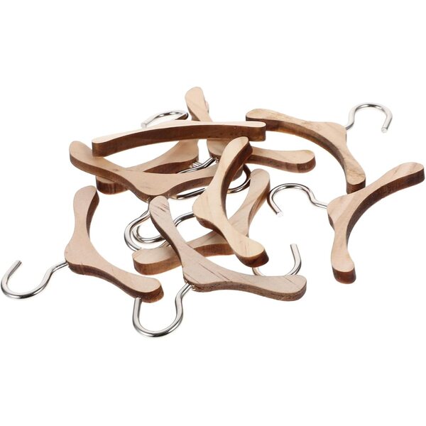 10 Holz-Kleiderbügel für 6-cm-BJD-Puppen, Puppenhauszubehör und Lernspiel