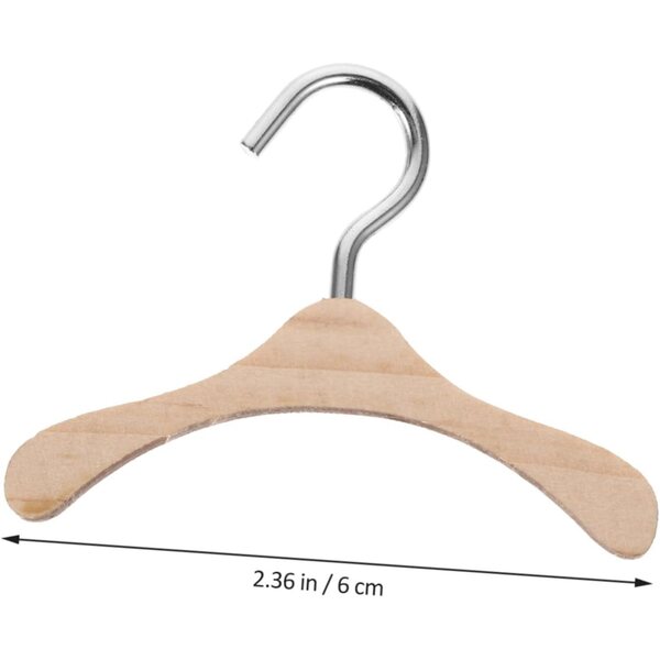 10 Holz-Kleiderbügel für 6-cm-BJD-Puppen, Puppenhauszubehör und Lernspiel
