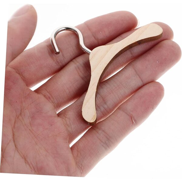 10 Holz-Kleiderbügel für 6-cm-BJD-Puppen, Puppenhauszubehör und Lernspiel