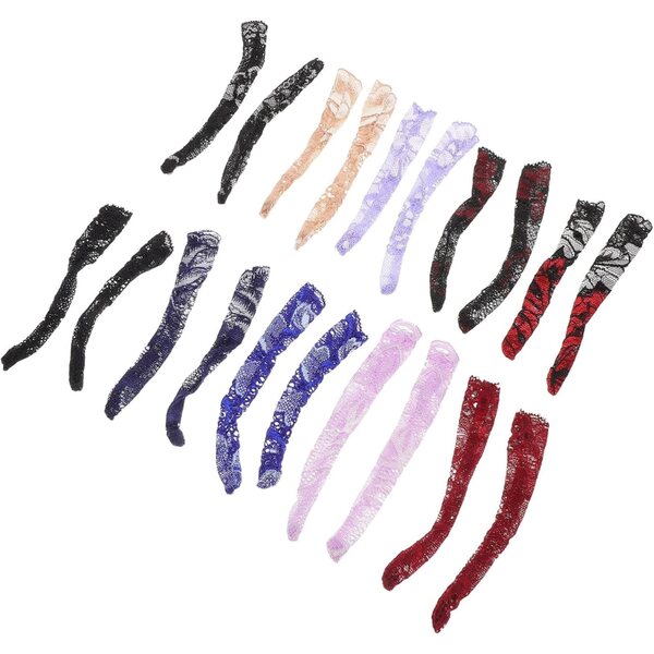 Vaguelly 10 Paar lange Spitzensocken für amerikanische Puppen – dekorative DIY-Accessoires
