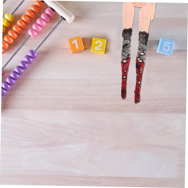 Vaguelly 10 paia Calzini Lunghi in Pizzo per Bambole Americane - Accessori Decorativi Fai da Te