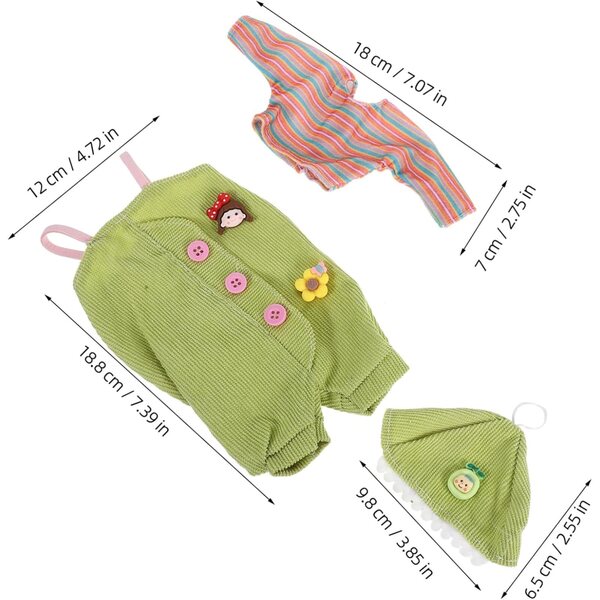 WOONEKY Vestiti per Bambole BJD 1/6 - Costume Scolastico Completo con Tuta e Cappello