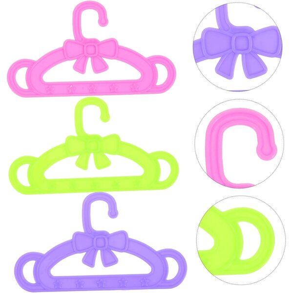15 Grucce Miniature Colorate Rosa Verde Viola per Vestiti delle Bambole OFFIGAM
