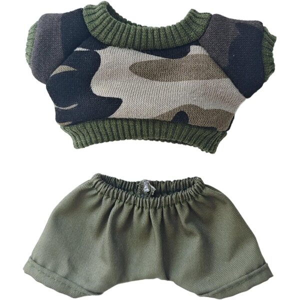 Fischerhut und Tarnkleidung für 17-cm-Puppen – Trendiges Outfit