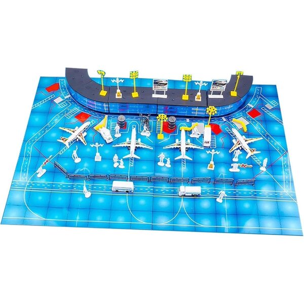 Flughafen-Flugzeugmodell-Set, 70-teilig, luxuriöses Lernspielzeug für Kinder von 3–12 Jahren