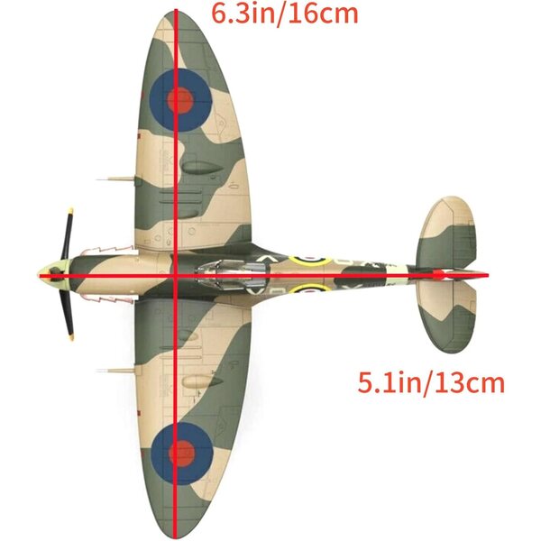 Supermarine Spitfire Mk Vb 1:72 WWII Modellflugzeug der britischen Luftwaffe aus Legierung