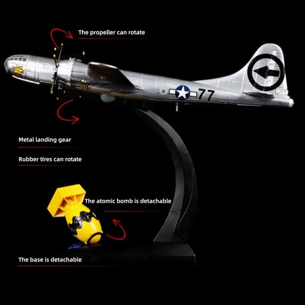 B-29 Superfortress Bomber Modell 1:144 Legierung WWII US Air Force Collection