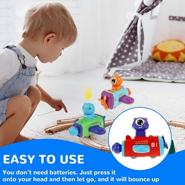Set mit 4 Push-Go-Spielzeugflugzeugautos aus ABS, tragbar und sicher für Kinder