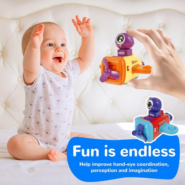 Set mit 4 Push-Go-Spielzeugflugzeugautos aus ABS, tragbar und sicher für Kinder