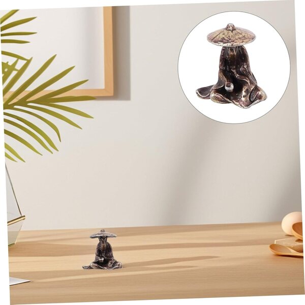 INOOMP Vintage-Metallminiatur für Bonsai und Terrarien – Fischerfigur