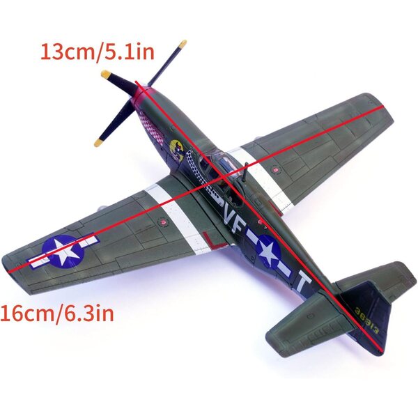 DAGIJIRD P-51B Mustang WWII USAAF Flugzeugmodell 1:72 – Sammlung und Dekoration