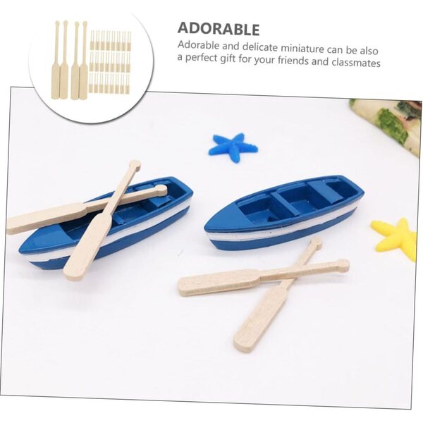 VICASKY 24 paia Mini Pagaie da Spiaggia in Resina e Legno per Decorazioni Fai da Te