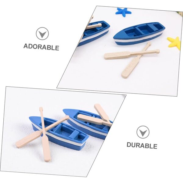 VICASKY 24 paia Mini Pagaie da Spiaggia in Resina e Legno per Decorazioni Fai da Te