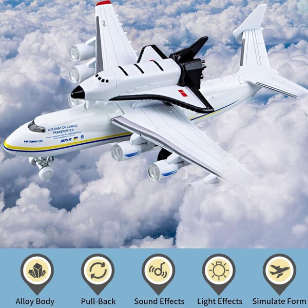 Sowjetisches Flugzeugmodell An-225 Mriya 1:400 mit Buran Orbiter – Sammlung und Geschenk