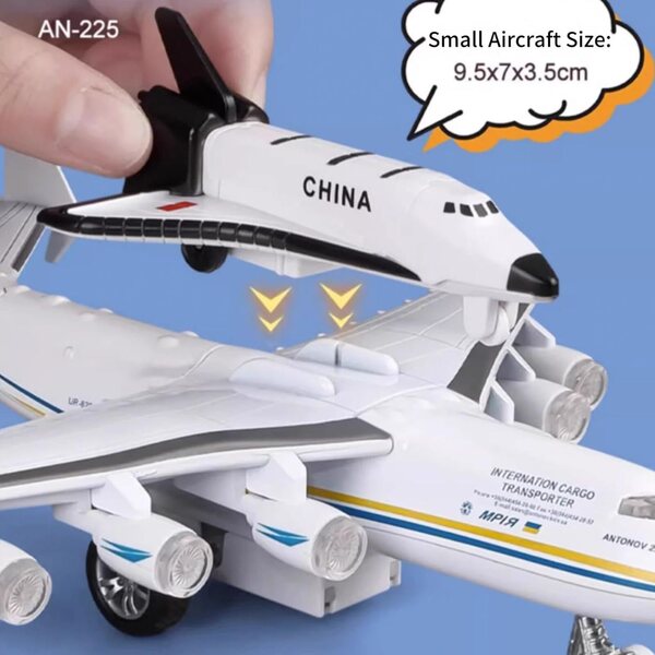 Sowjetisches Flugzeugmodell An-225 Mriya 1:400 mit Buran Orbiter – Sammlung und Geschenk