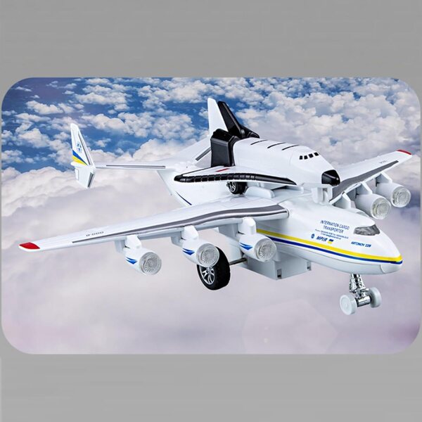 Sowjetisches Flugzeugmodell An-225 Mriya 1:400 mit Buran Orbiter – Sammlung und Geschenk