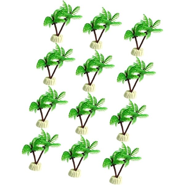 Toyvian 12 Alberi di Cocco Miniature in Resina per Decorazioni Acquario e Paesaggio