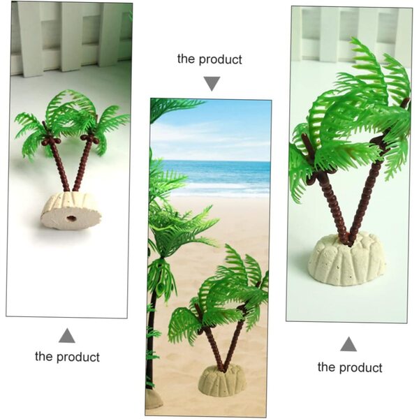 Toyvian 12 Alberi di Cocco Miniature in Resina per Decorazioni Acquario e Paesaggio