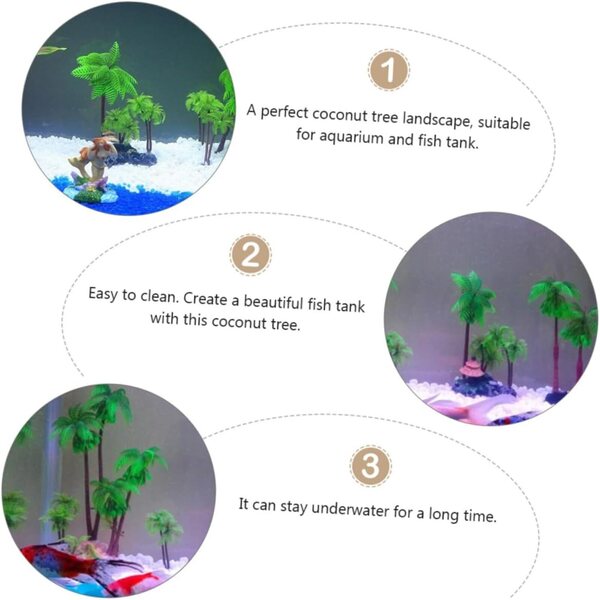 Toyvian 12 Alberi di Cocco Miniature in Resina per Decorazioni Acquario e Paesaggio
