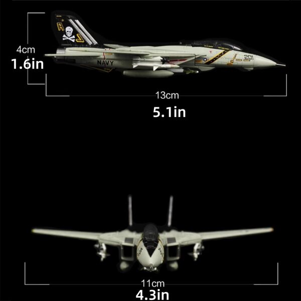 US Navy F-14 Tomcat Legierungsmodell 1:144 – Sammlerflugzeug ZEZEFUFU