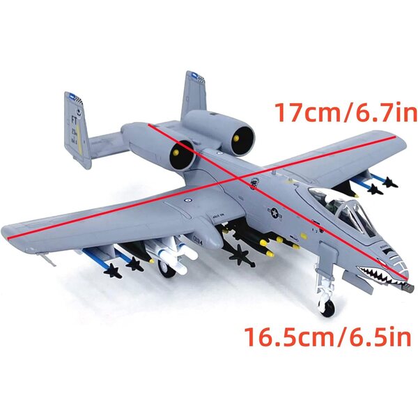 MOUDOAUER US A-10A Flugzeugmodell 1/100 aus hochwertiger Druckgusslegierung 16,5 cm