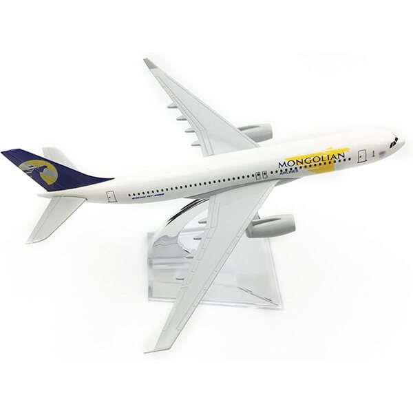 Alloy-Flugzeugmodell der Mongolian Airlines B767 im Maßstab 1:400 mit NATEFEMIN-Ausstellungsständer