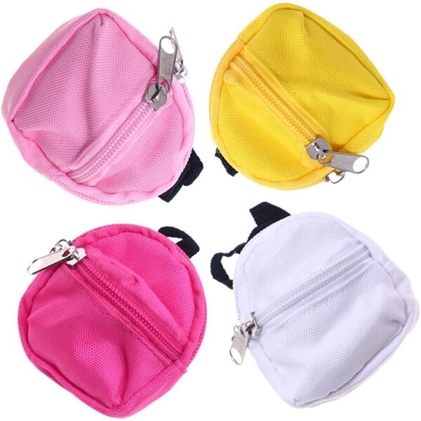 VICASKY Mini-Rucksack für Puppenhäuser, 4 Stück, realistisch und detailliert, 8 x 7 x 4 cm