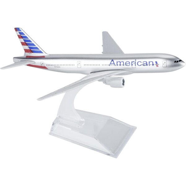 ZEZEFUFU B777 Flugzeugmodell aus Legierung im Maßstab 1:400 mit elegantem Dekorationsständer