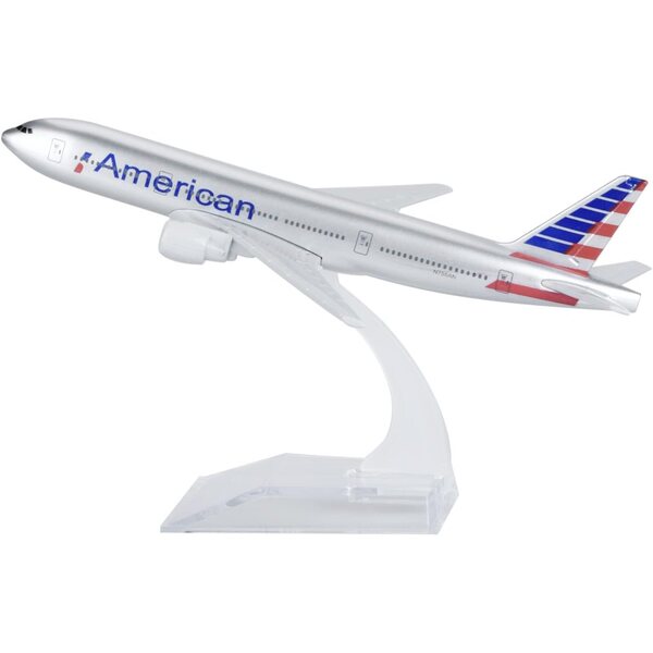ZEZEFUFU B777 Flugzeugmodell aus Legierung im Maßstab 1:400 mit elegantem Dekorationsständer