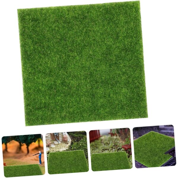10 pezzi Tappeto Erboso Imitazione Realistico per Micro Paesaggio e Decorazioni Verdi
