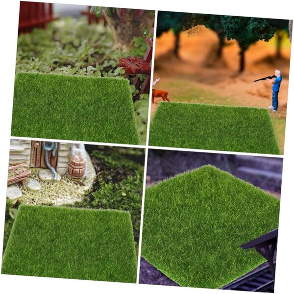 10 pezzi Tappeto Erboso Imitazione Realistico per Micro Paesaggio e Decorazioni Verdi