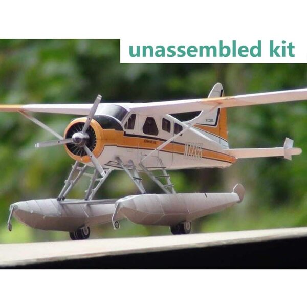 3D-Papiermodell DHC-2 Beaver Float Wasserflugzeug Bausatz 1/32 ZEZEFUFU
