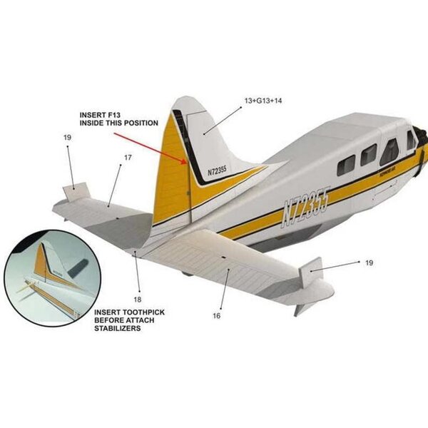 3D-Papiermodell DHC-2 Beaver Float Wasserflugzeug Bausatz 1/32 ZEZEFUFU