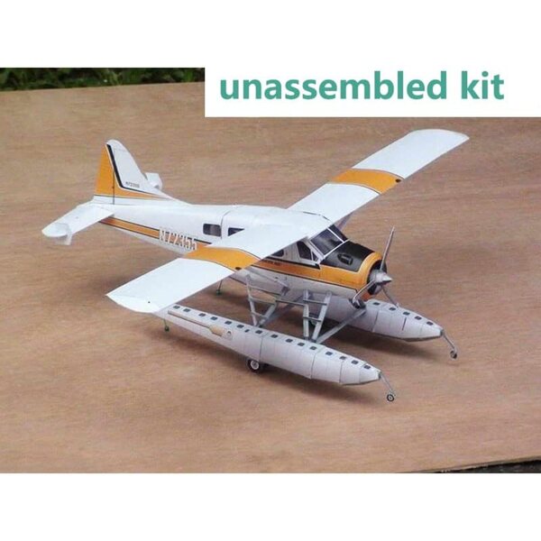 3D-Papiermodell DHC-2 Beaver Float Wasserflugzeug Bausatz 1/32 ZEZEFUFU