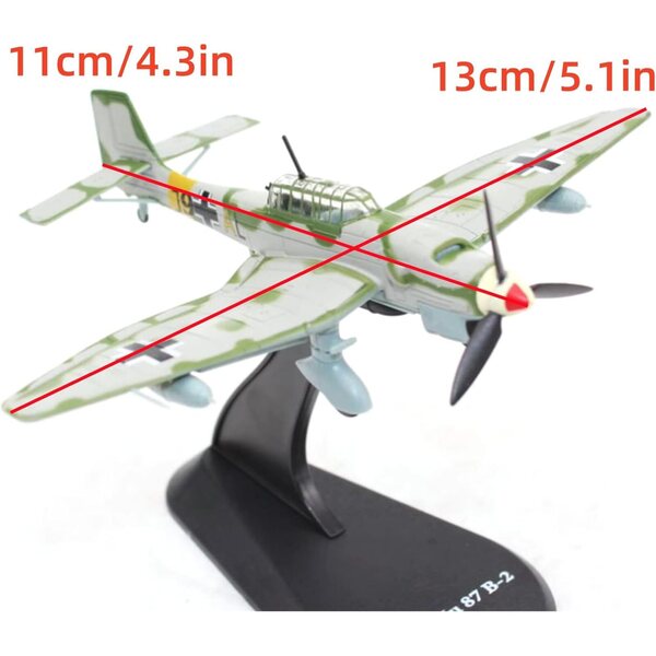 1:100 Deutscher Bomber WWII Stuka Junkers Ju-87 B-2 Legierungsmodell DAGIJIRD