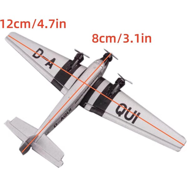 WWII Deutschland Junkers Ju 52 Flugzeugmodell im Maßstab 1:250 aus Legierung und PC – Sammlerstück