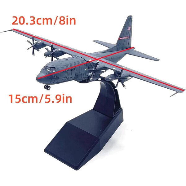 US C-130 Hercules 1:200 Legierungsflugzeugmodell | Display inklusive