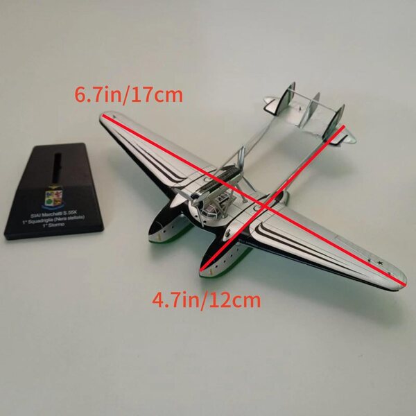 TECKEEN WWII SIAI-Marchetti S.55X Legierungsflugzeugmodell im Maßstab 1:144, 12 x 17 cm