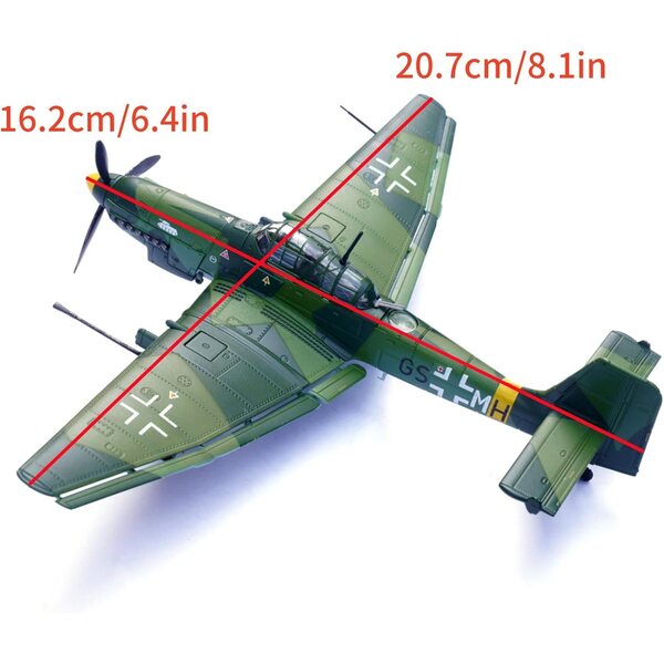 Stuka Junkers Ju-87G1 Flugzeugmodell aus Metalldruckguss im Maßstab 1:72 zum Sammeln und Dekorieren