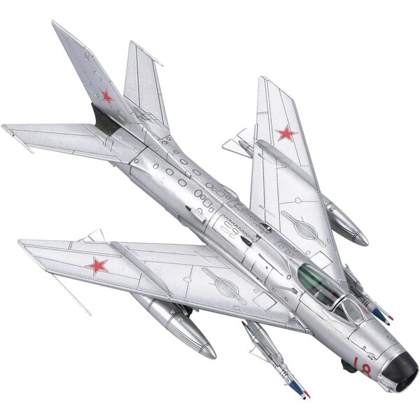MOUDOAUER Sowjetisches MIG-19PM-Flugzeugmodell 1/72 aus Legierung mit Display